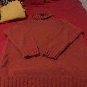 Thick wool turn neck sweater dress
